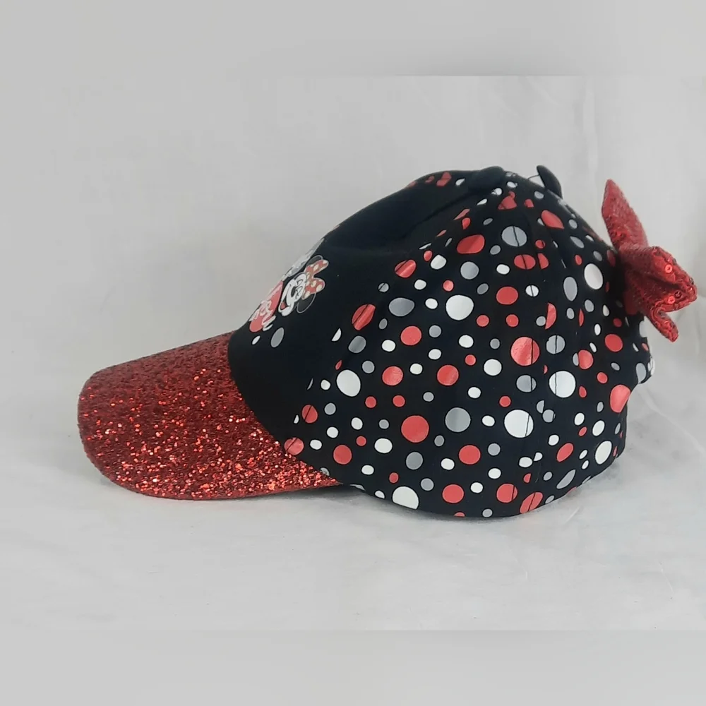 Disney Parks Minnie Mouse Youth Hat Glitter Sequin Bow Always Be You Cap Black